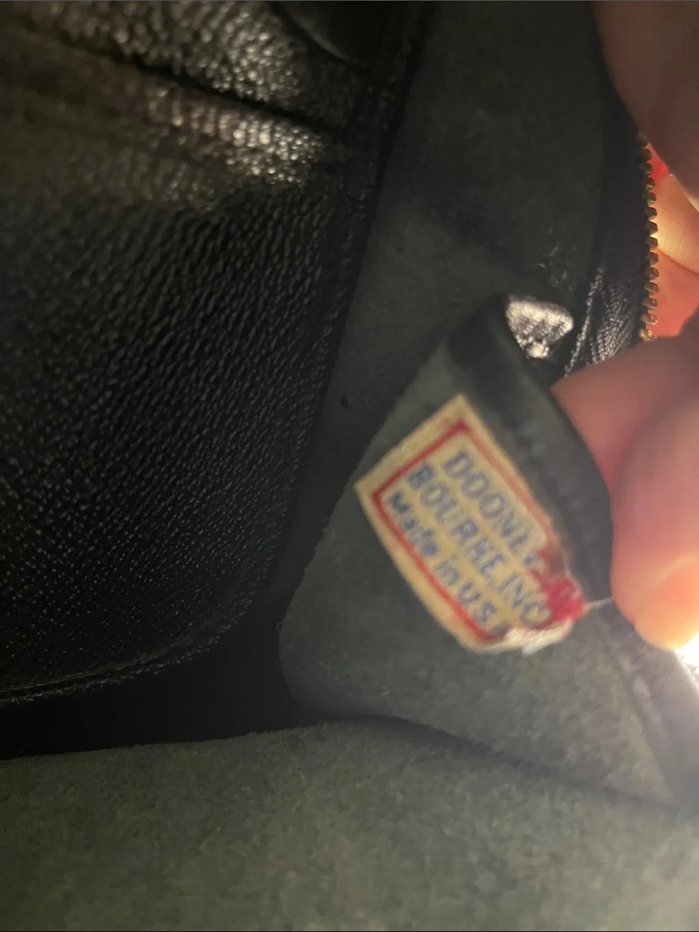 Dooney & Bourke Black Pebbled Leather Dome Satchel with Gold Hardware